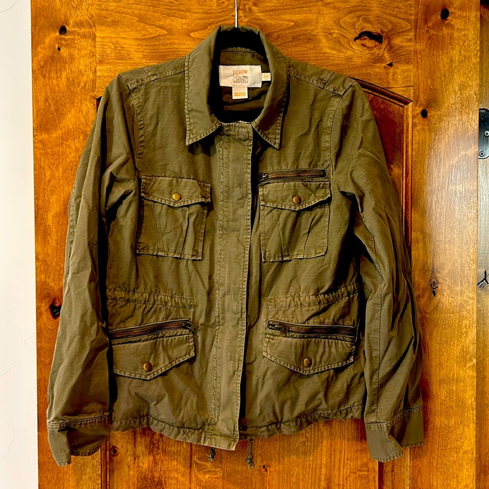 J.Crew classic twill chino jacket in army green